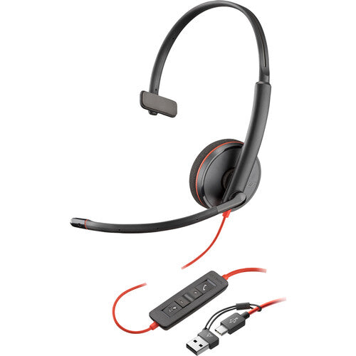 Poly Blackwire 3210 Mono USB-A/C Headset MPN: 8X214AA