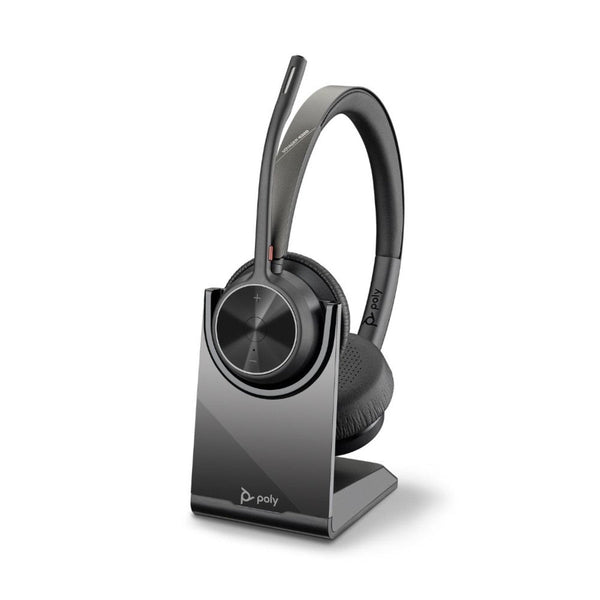 Poly Voyager 4320 MS Stereo Bluetooth Headset With Charge Stand, USB-A