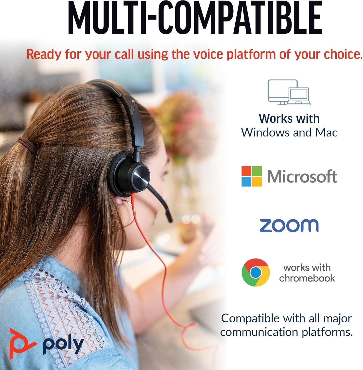 Poly / Plantronics Blackwire 3320 USB-A/C Binaural Headset MPN 8X219AA