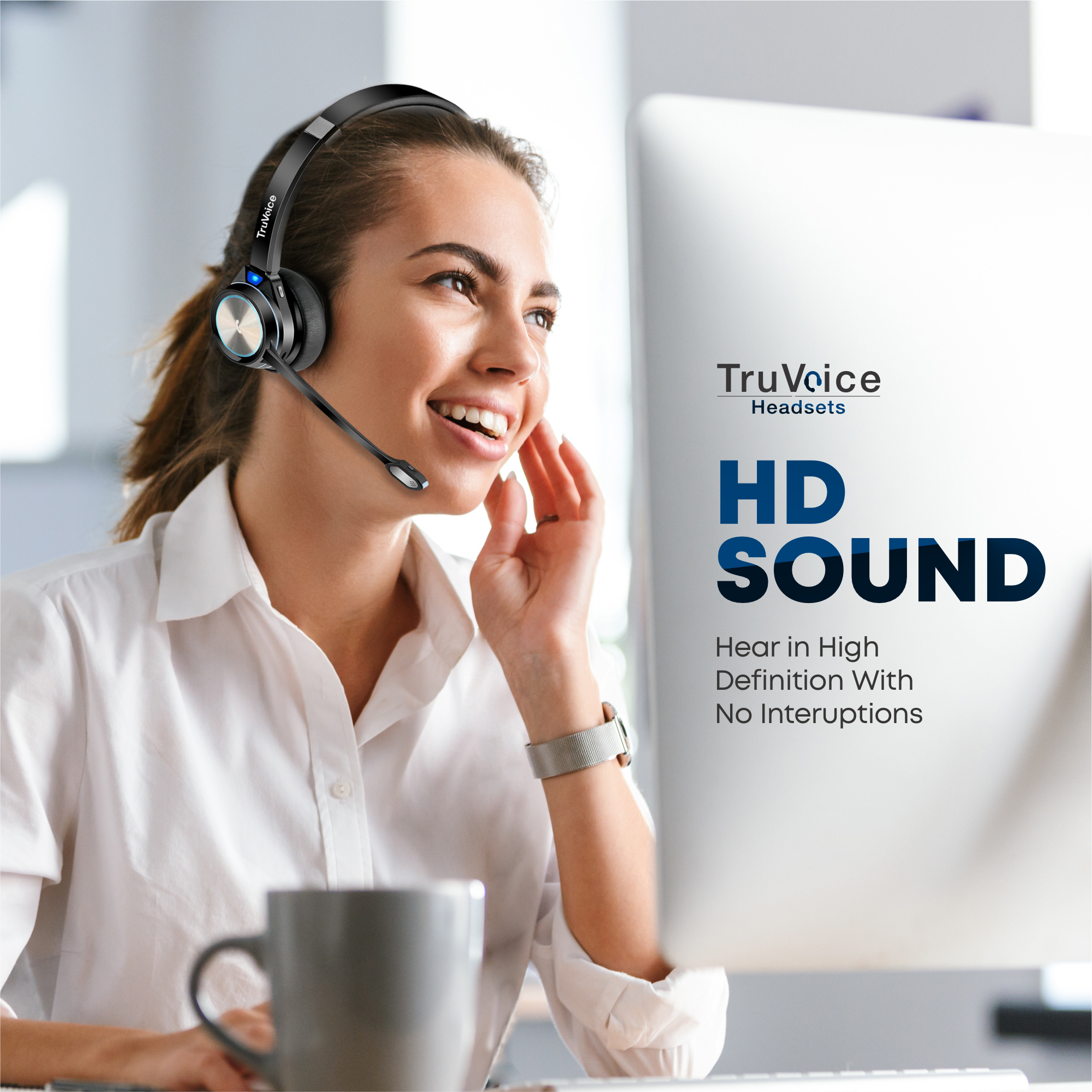 TruVoice Premium BT65 USB Wireless Bluetooth Headset