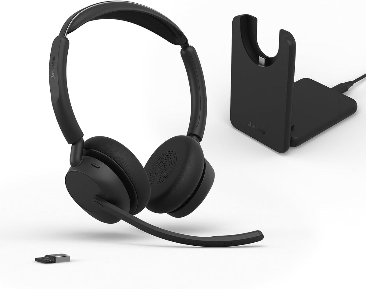 Jabra Evolve3 45 Stereo UC Headset with Charge Stand (USB-A) - MPN: 34599-989-989