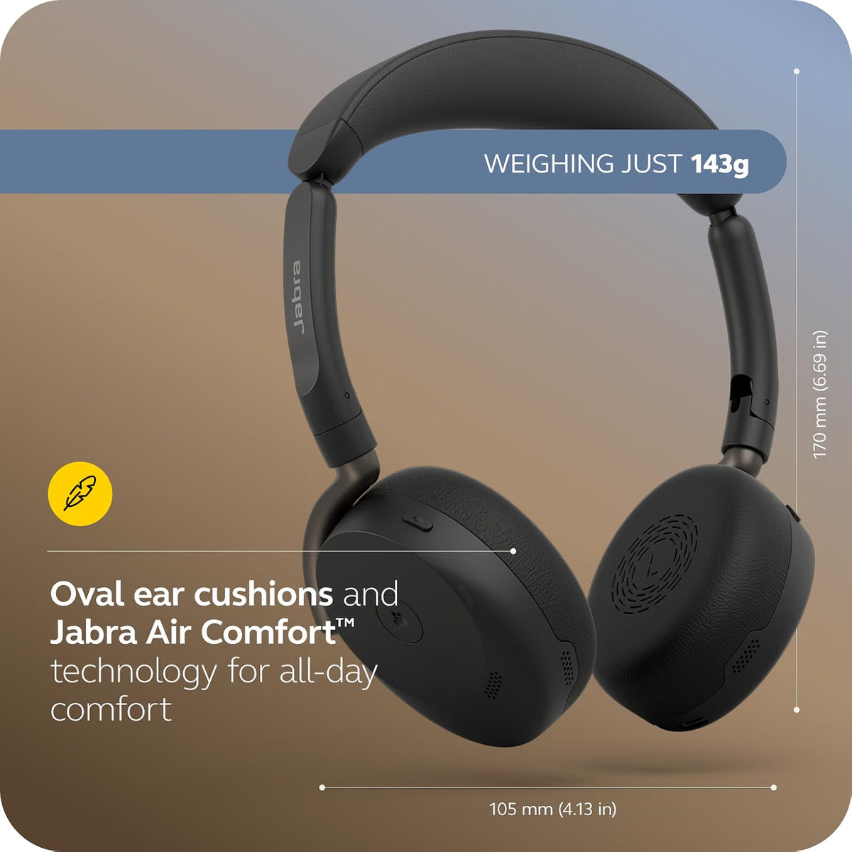 Jabra Evolve3 65 Stereo Flex MS Wireless Headset with Charge Stand (USB-A) - MPN: 36699-999-989