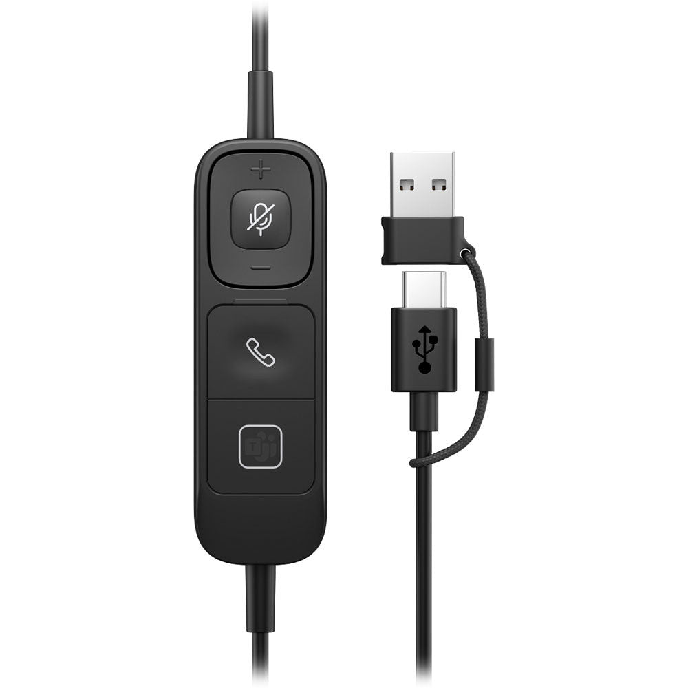 Poly Mission 625 Double Ear Teams Wired Headset - USB-A/C (C01C6AA#AC3)