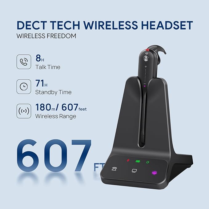 Auriculares inalámbricos convertibles DECT Yealink WH63 E2 Teams
