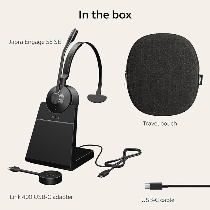 Jabra Engage 55 SE Mono Wireless Headset USB-C With Charge Stand (MS) MPN: 9653-475-125