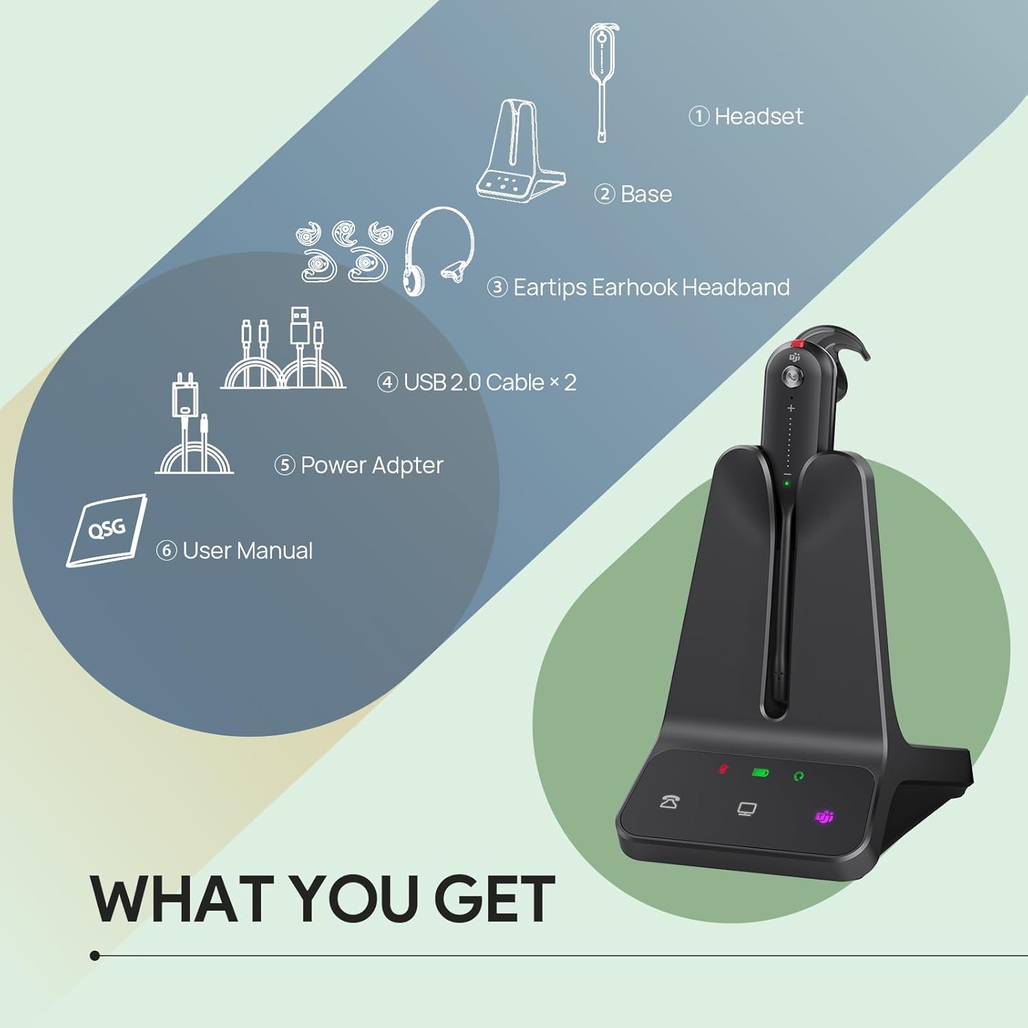 Auriculares inalámbricos convertibles DECT Yealink WH63 E2 Teams