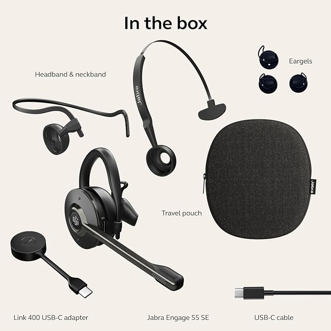 Jabra Engage 55 SE Convertible Wireless Headset USB-C With Charge Stand (MS) - MPN: 9655-475-125