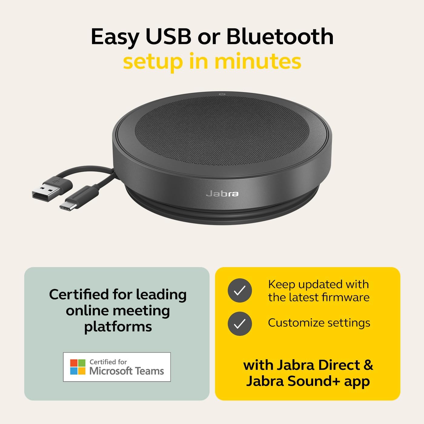 Jabra Speak2 75 MS Teams con carga USB-C