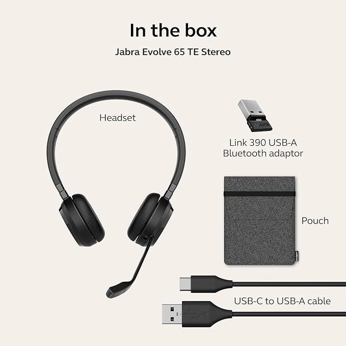 Jabra Evolve 65 TE Stereo Wireless Headset (UC) - MPN: 6699-839-409