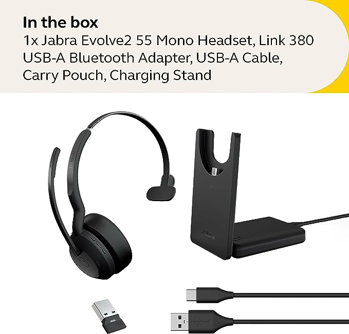 Jabra Evolve2 55 Mono USB-A con base de carga (MS)
