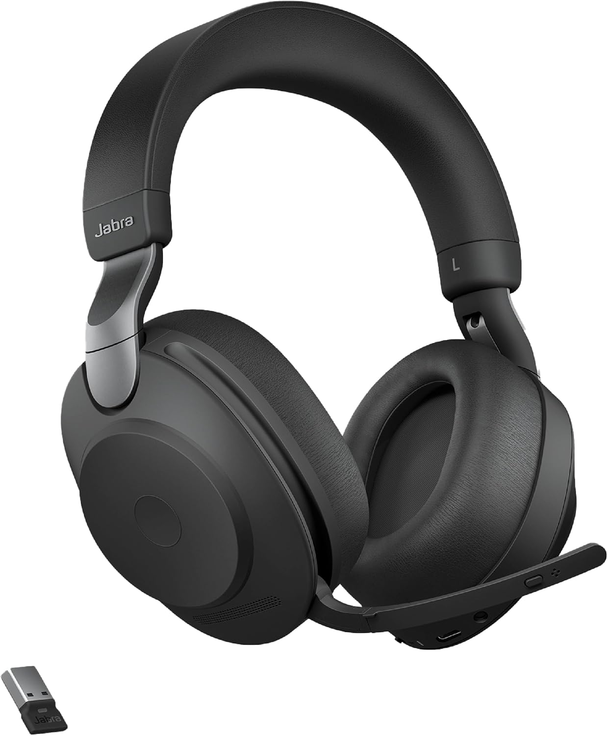 ヘッドホン Jabra Evolve3 85 Link390a UC Stereo Jabra Evolve3 85 MS Black ANC Wireless Headset with Link390a - MPN: 38