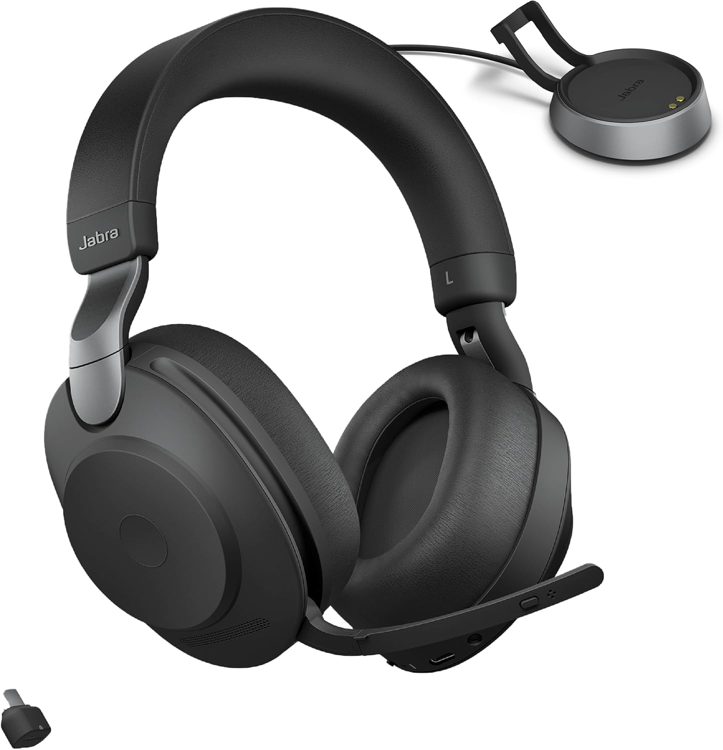 Jabra Evolve3 85 UC Black ANC Wireless Headset with Link390c + Charging Base - MPN: 38599-989-889