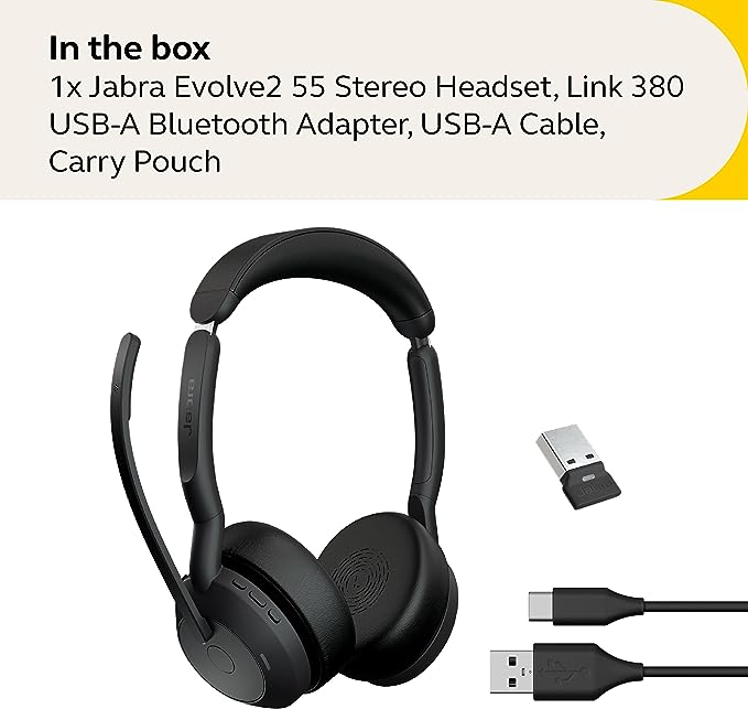 Jabra Evolve2 55 Duo USB-A (UC) - MPN: 25599-989-999-01