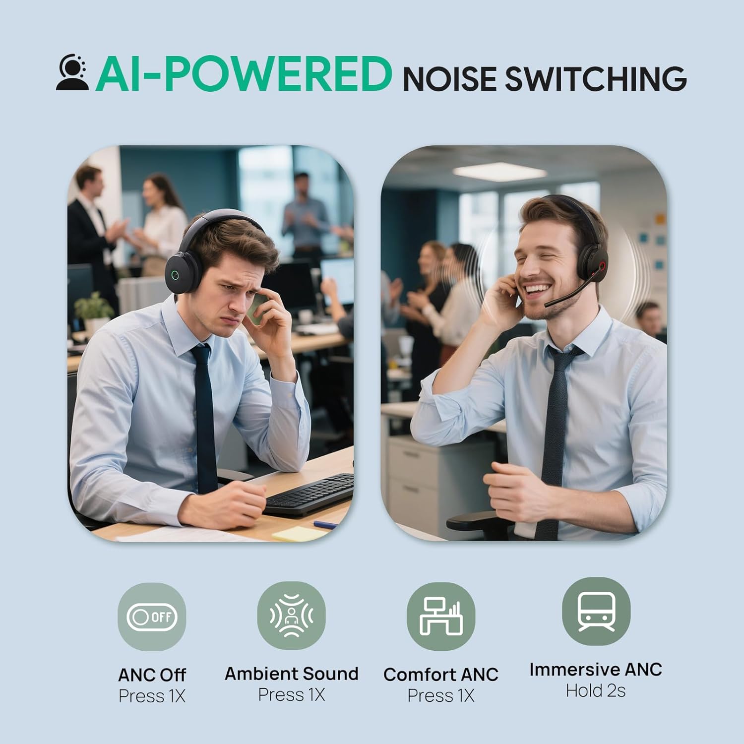 Yealink WH68 ANC DECT & Bluetooth Wireless Headset Teams MPN 1208655