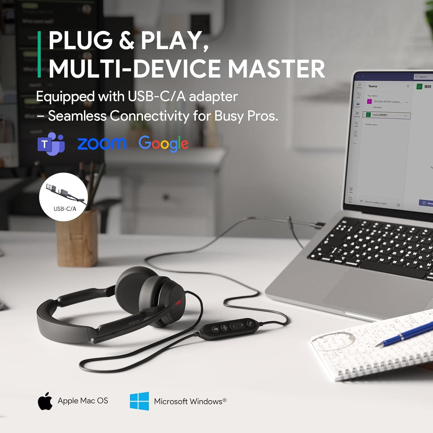Yealink UH44 Dual UC USB-A/C Headset - MPN: 1308187
