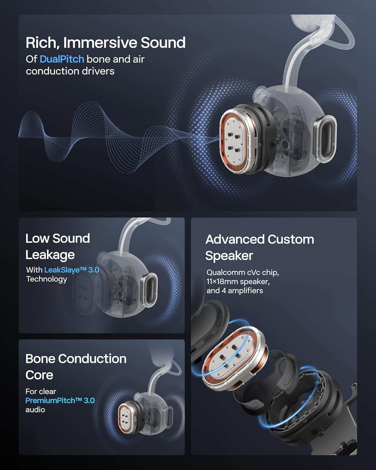 Shokz OpenMeet UC Stereo Bone Conduction Headset - MPN: C610-AN-BK-US-326-TB1