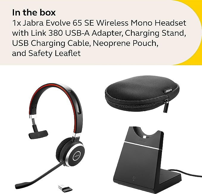 Jabra Evolve 65 SE Mono USB-A con base de carga (UC)