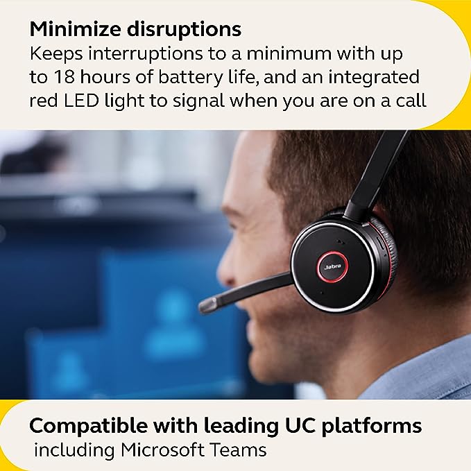 Jabra Evolve 75 SE Stereo USB-A with Charging Stand (UC) - MPN: 7599-848-199