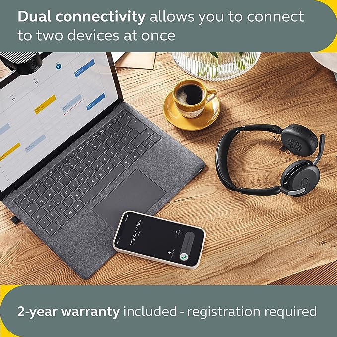 Auriculares estéreo inalámbricos Jabra Evolve2 65 Flex con base de carga USB-A (UC)