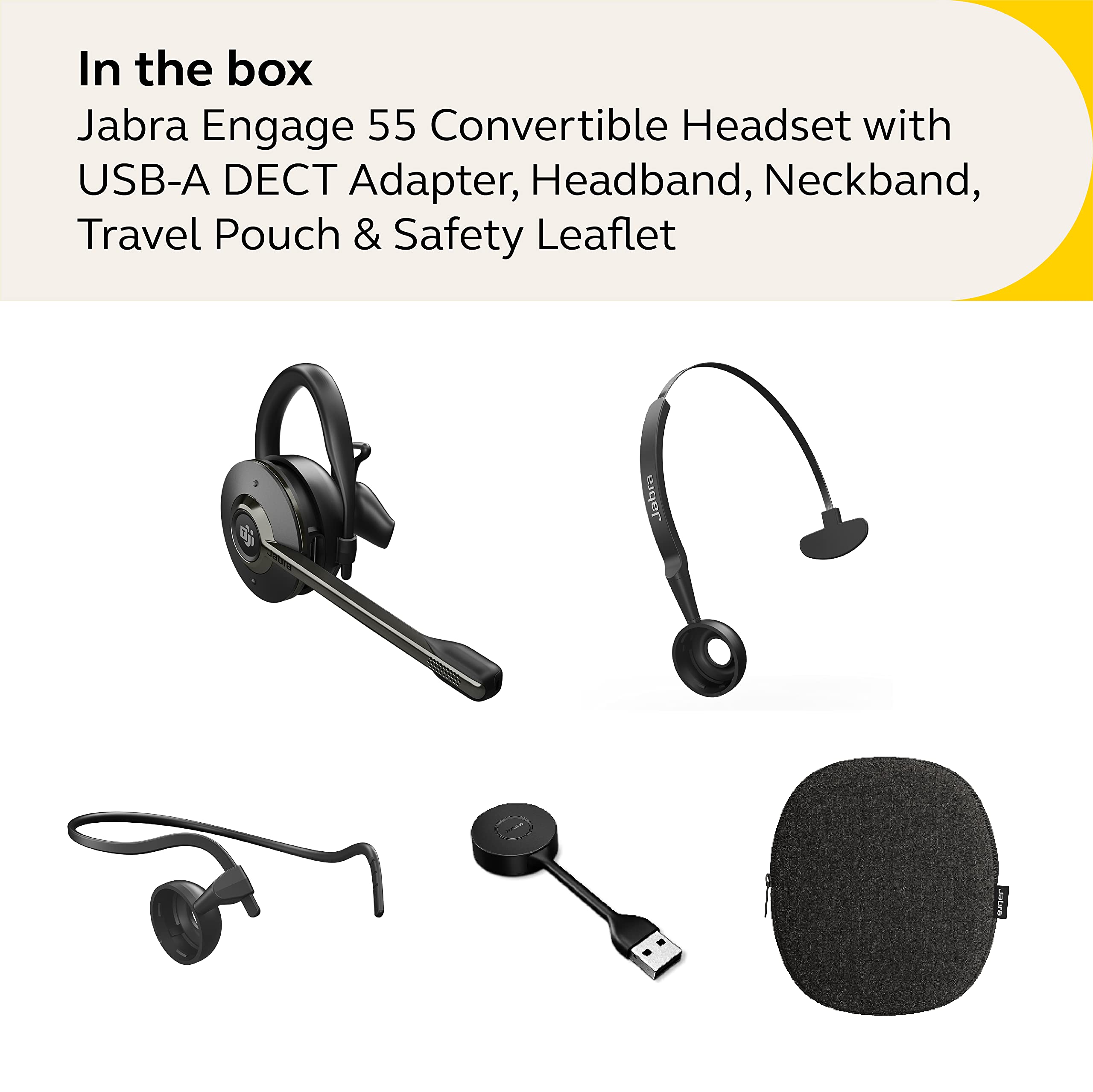 Jabra Engage 55 DECT Wireless Mono UC with Link 400 USB-A - MPN: 9553-410-125