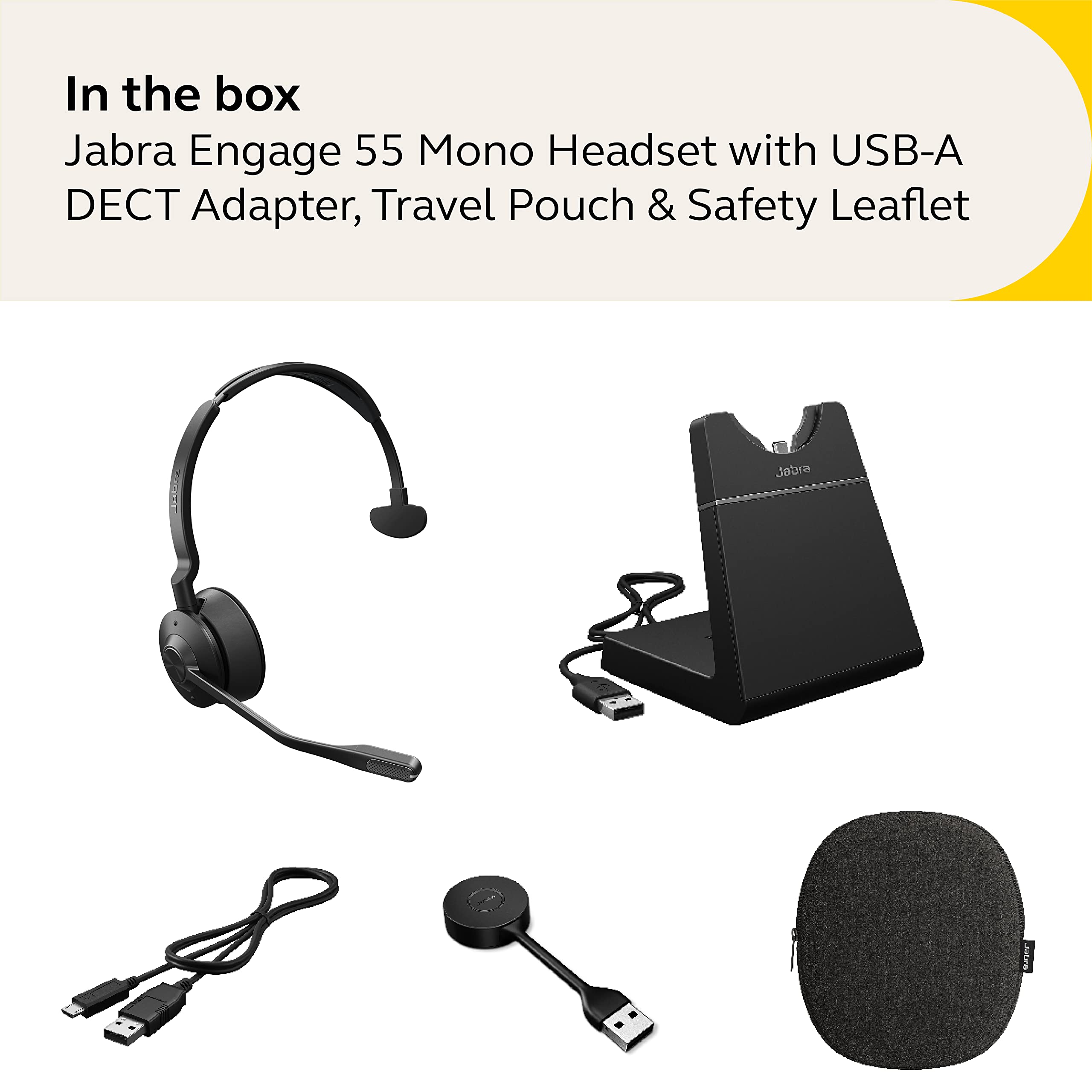 Auriculares inalámbricos DECT Jabra Engage 55 Mono MS con conexión USB-A 400