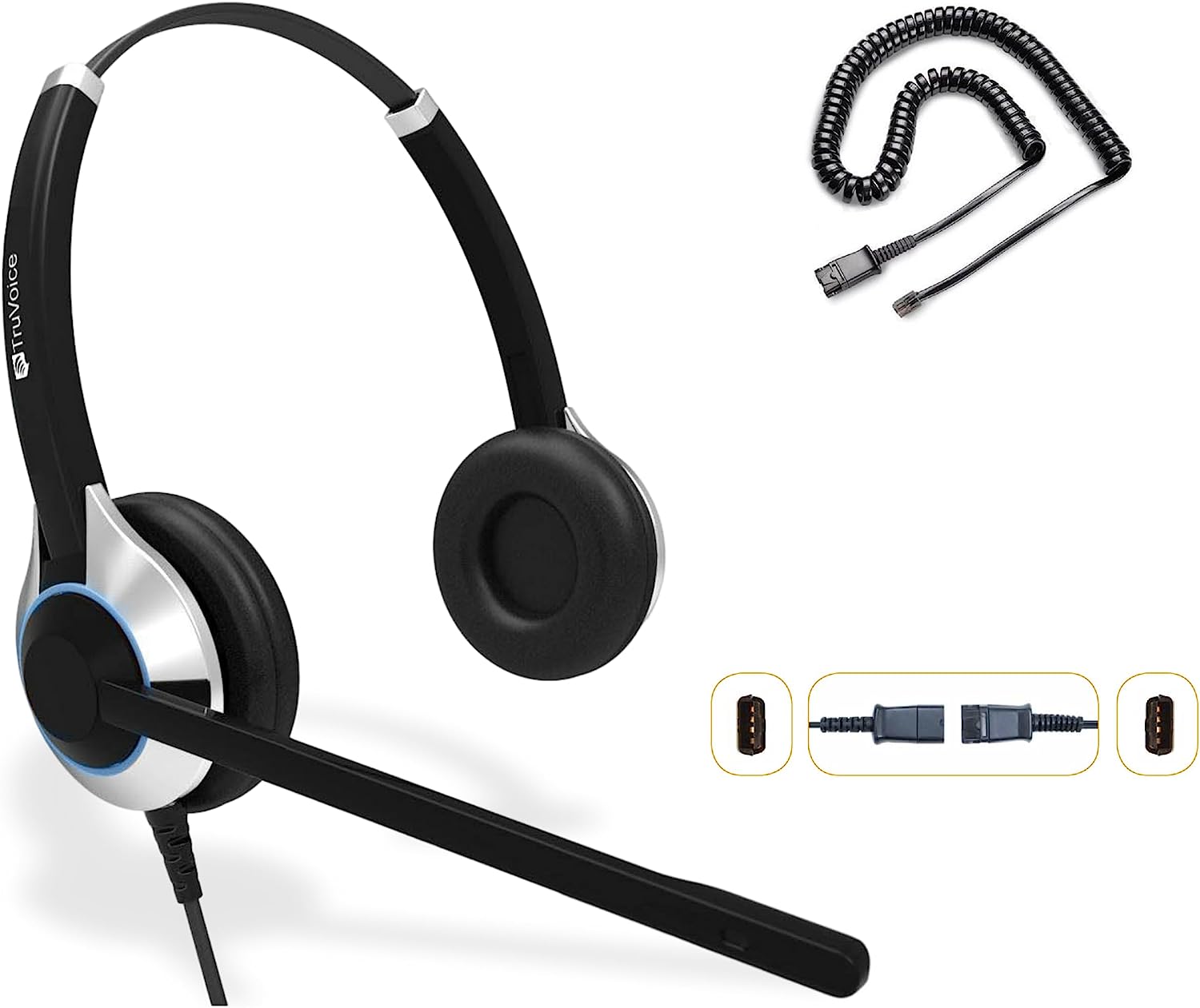 Auriculares dobles con cancelación de ruido TruVoice HD-550 con cable QD para teléfonos IP de Cisco