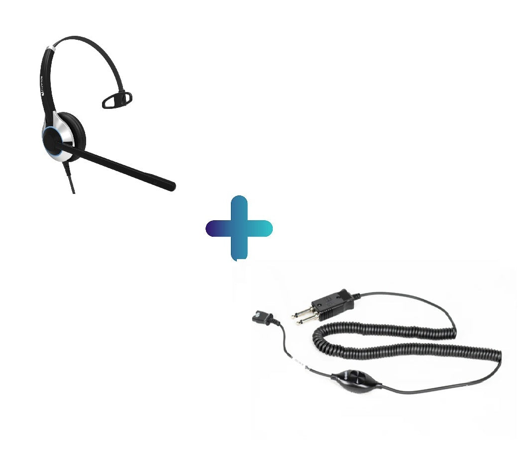 TruVoice SHG D144 Amplifier and HD500 Mono Headset Bundle