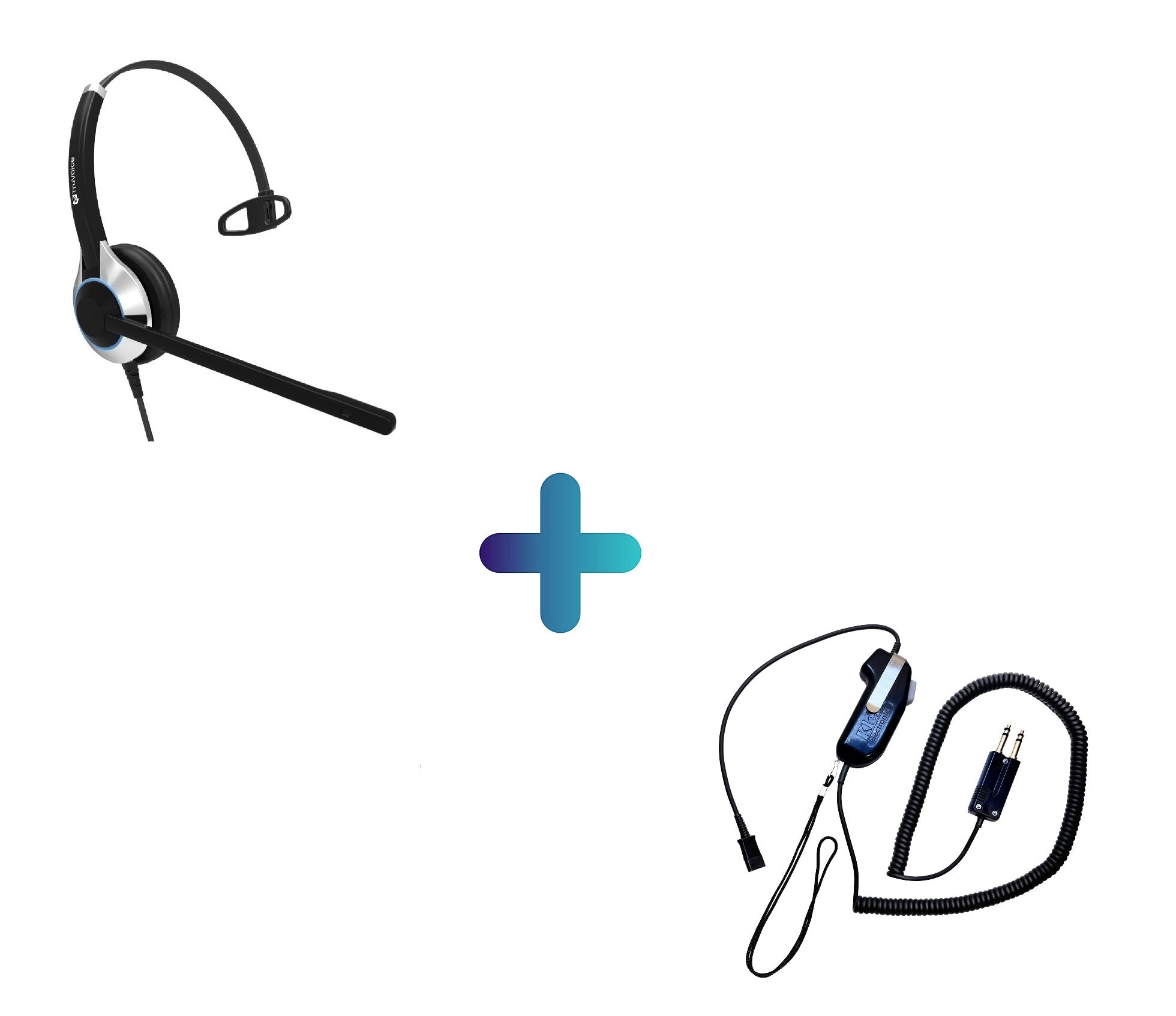 Dispatch-15 Push to Talk Adapter With TruVoice HD500 Headset Bundle
