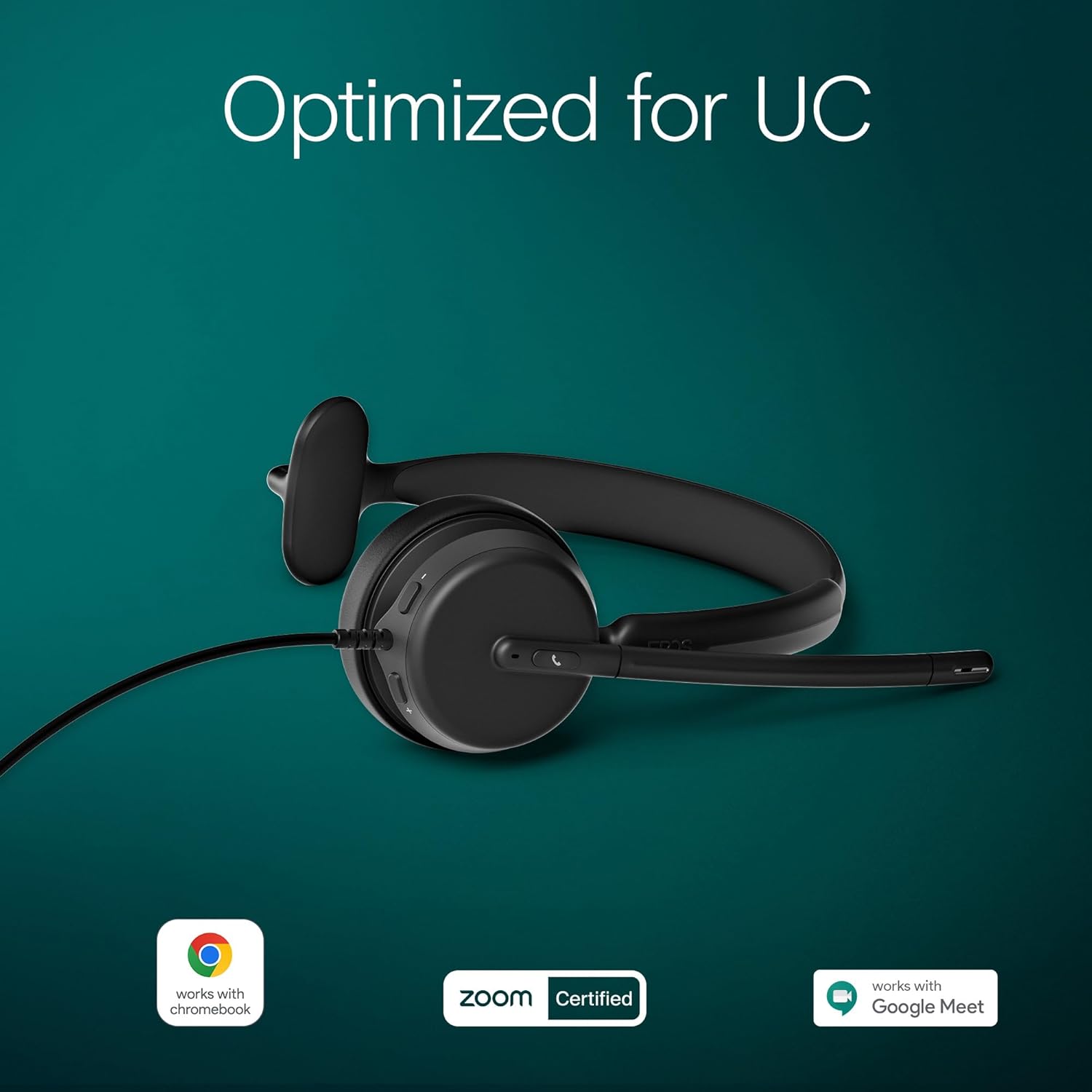 Epos IMPACT 430 Single Ear Wired Headset including USB-C to USB-A Adapter - MPN: 1001252