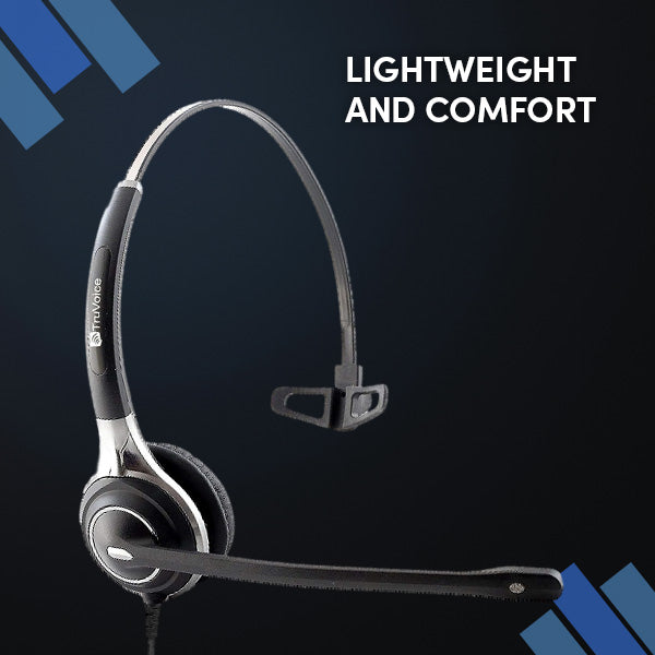 TruVoice HD-700 Single Ear Noise Canceling Headset Including QD Cable for Polycom VVX and SoundPoint Models of Telephone