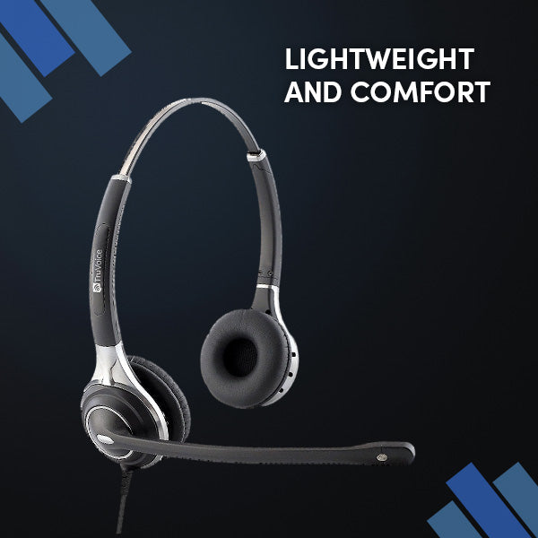 TruVoice HD-750 Double Ear Noise Canceling Headset Including QD Cable for Polycom VVX and SoundPoint Models of Telephone