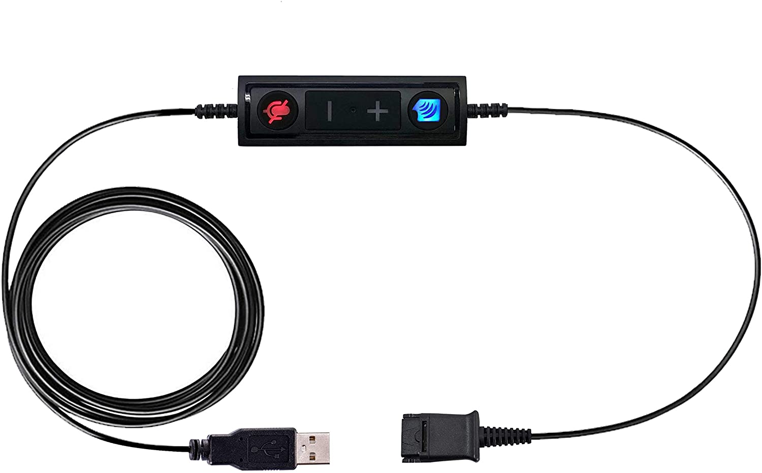 Plantronics Compatible QD to USB Connection Adapter Cable (with volume control and mute)