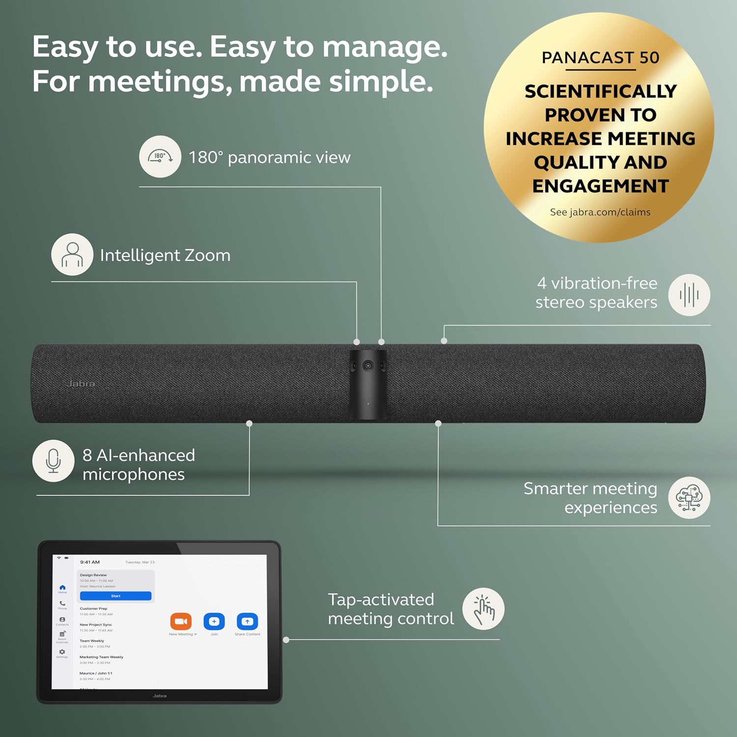 Jabra Panacast 50 UC VBS Video Bar System - MPN: 8500-232