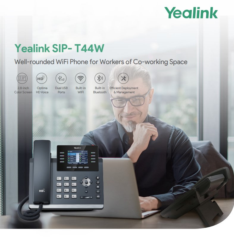 Yealink SIP-T44W 12- Line Feature Rich Business Phone - MPN: 1301213