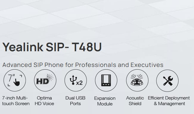 Yealink SIP-T48U 16- Line Ultra-Elegant Business IP Phone