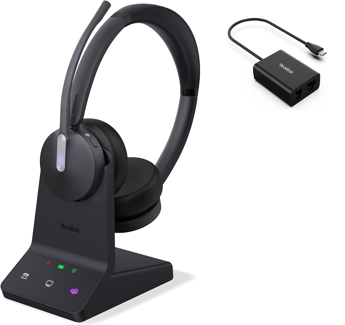 Auriculares inalámbricos Yealink WH64 Duo DECT/Bluetooth Teams con paquete EHS