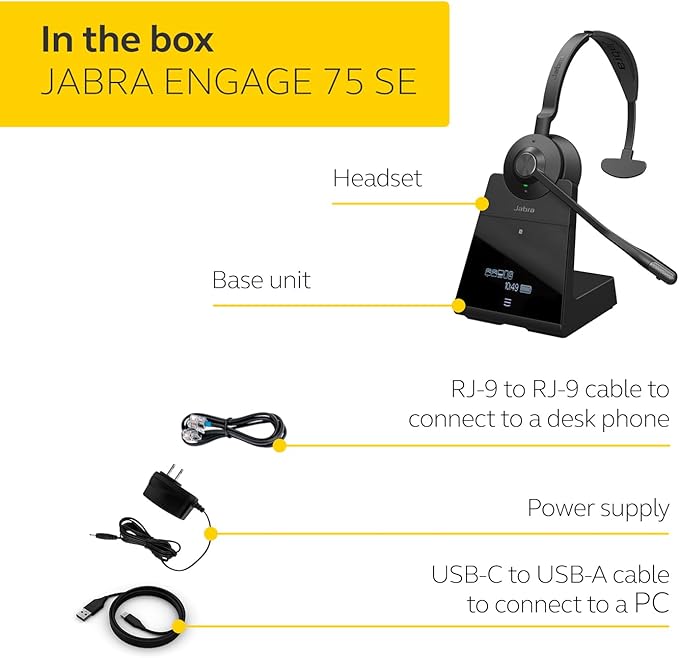 Jabra Engage 75 Mono SE Wireless Headset - MPN: 9656-583-125