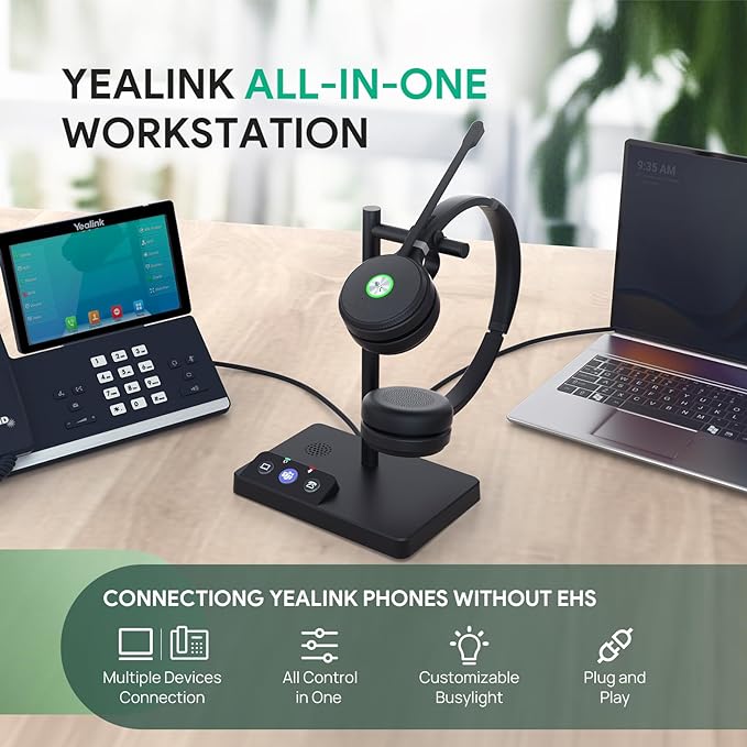 Auriculares inalámbricos DECT duales Yealink WH62: certificados para Microsoft Teams