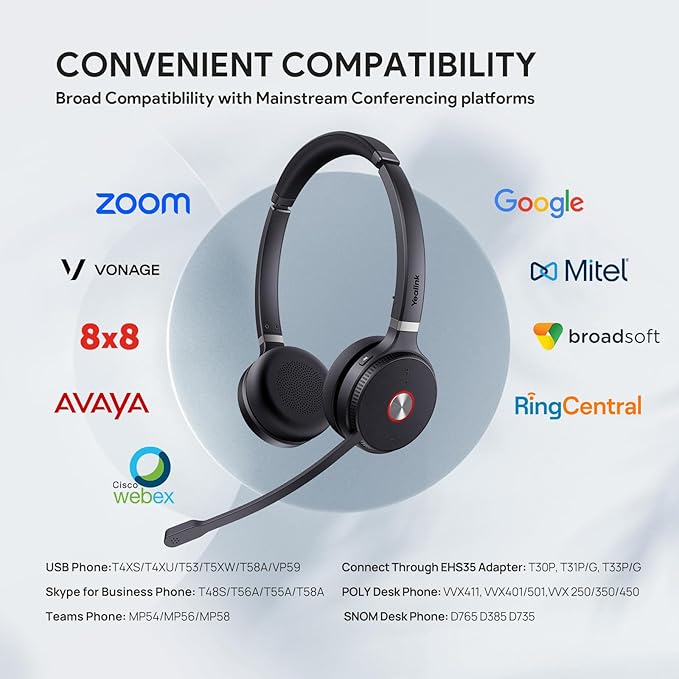 Auriculares inalámbricos DECT duales Yealink WH62: certificados para Microsoft Teams
