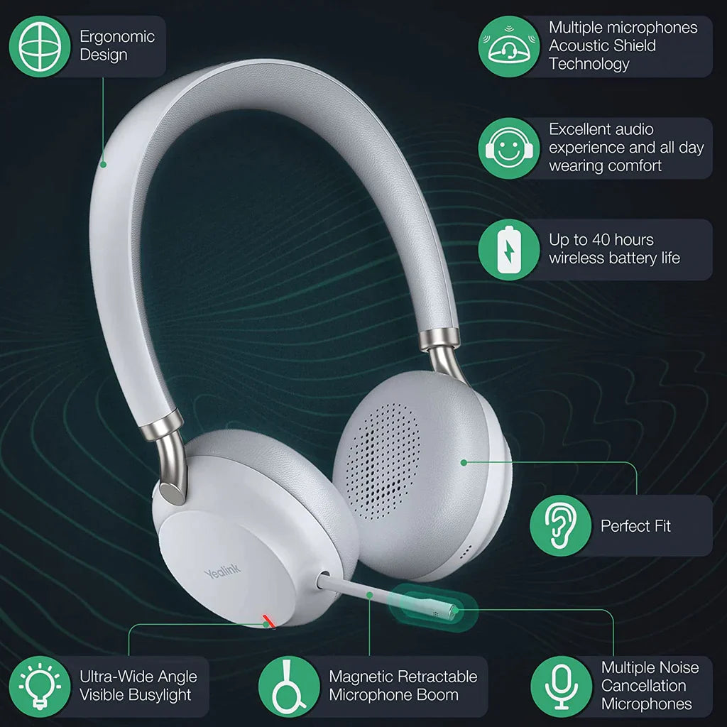 Auriculares inalámbricos Yealink BH72 Lite Teams USB-C gris claro