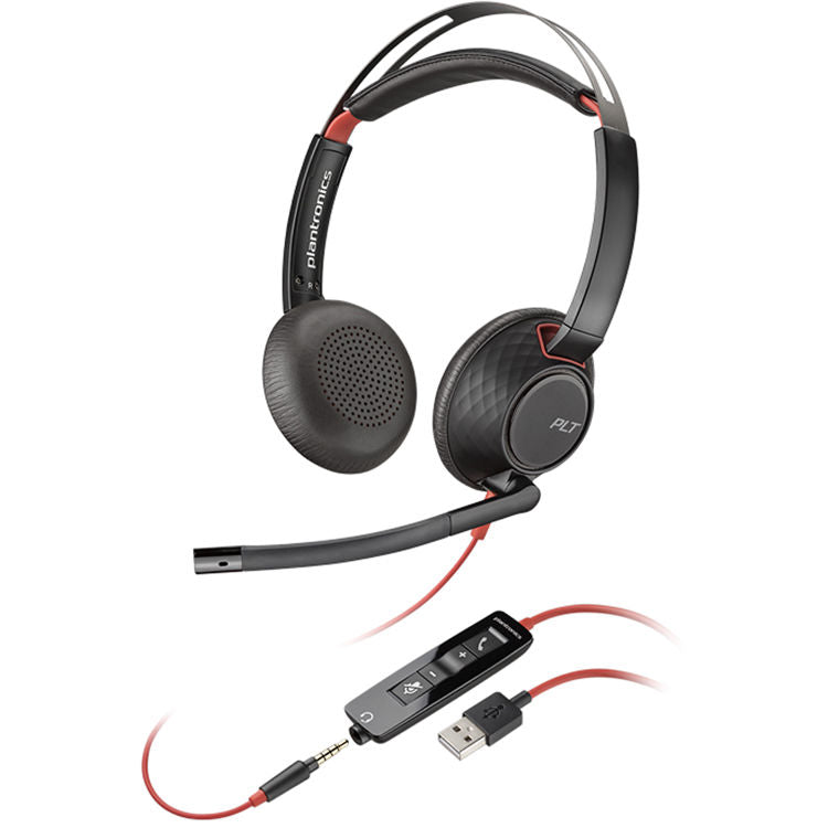 Auriculares binaurales Poly/Plantronics Blackwire 5220 USB-A con conectividad de 3,5 mm