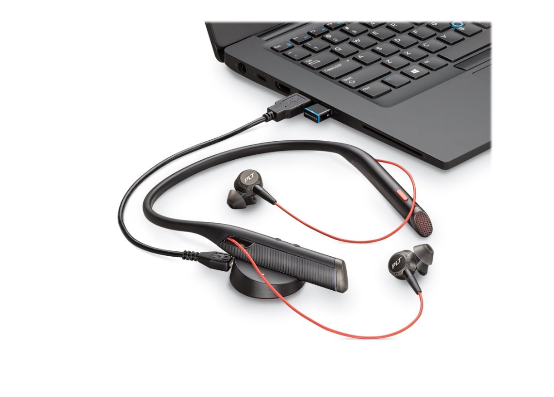 Poly Voyager 6200 UC, auriculares binaurales sin brazo con banda para el cuello y Bluetooth, USB-A