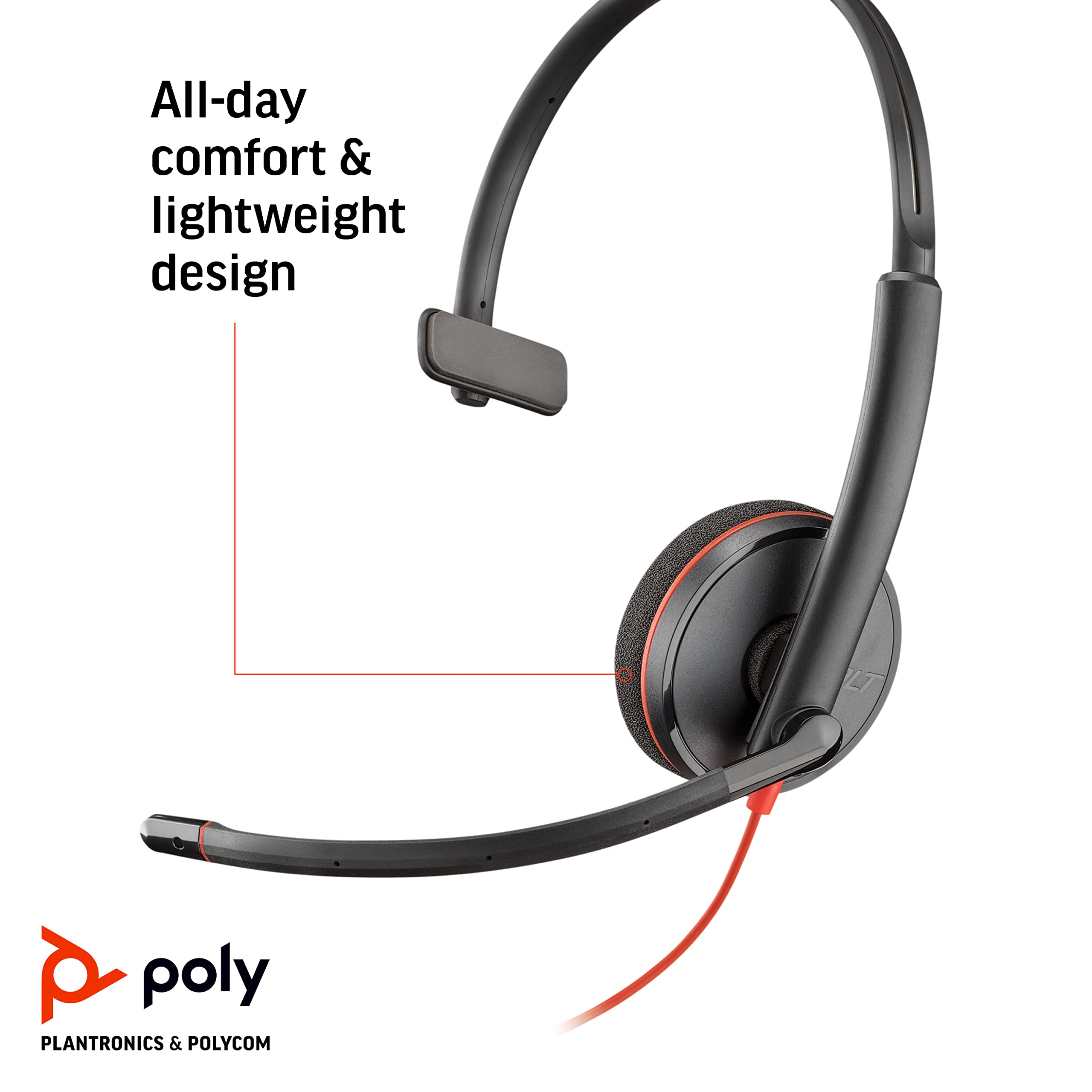 Auriculares monoaurales USB-A Poly Blackwire C3210
