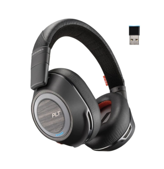 Auriculares Bluetooth binaurales sin brazo Poly Voyager 8200 UC, negros, con USB-C