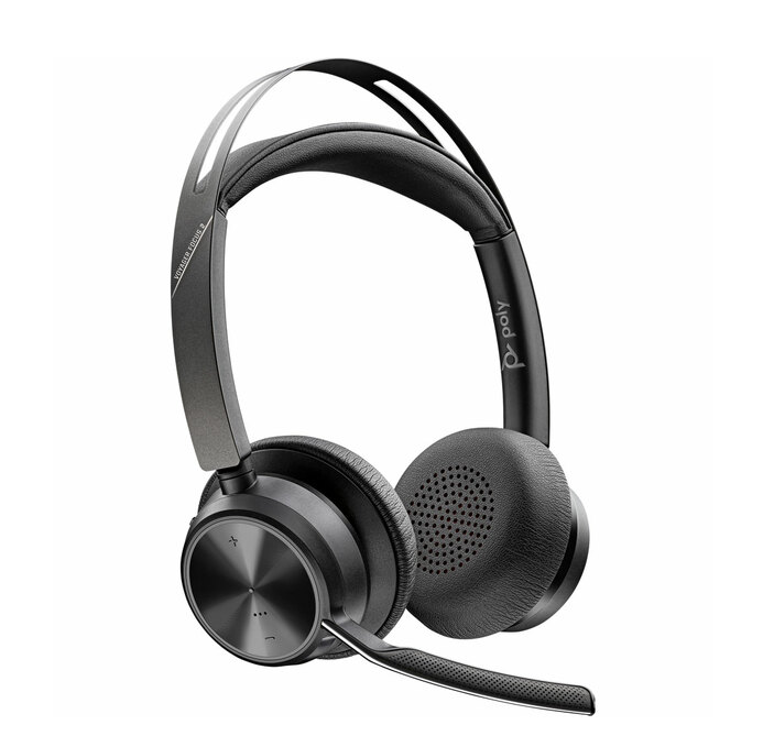Poly Voyager Focus 2 UC, auriculares estéreo Bluetooth con base de carga, USB-A