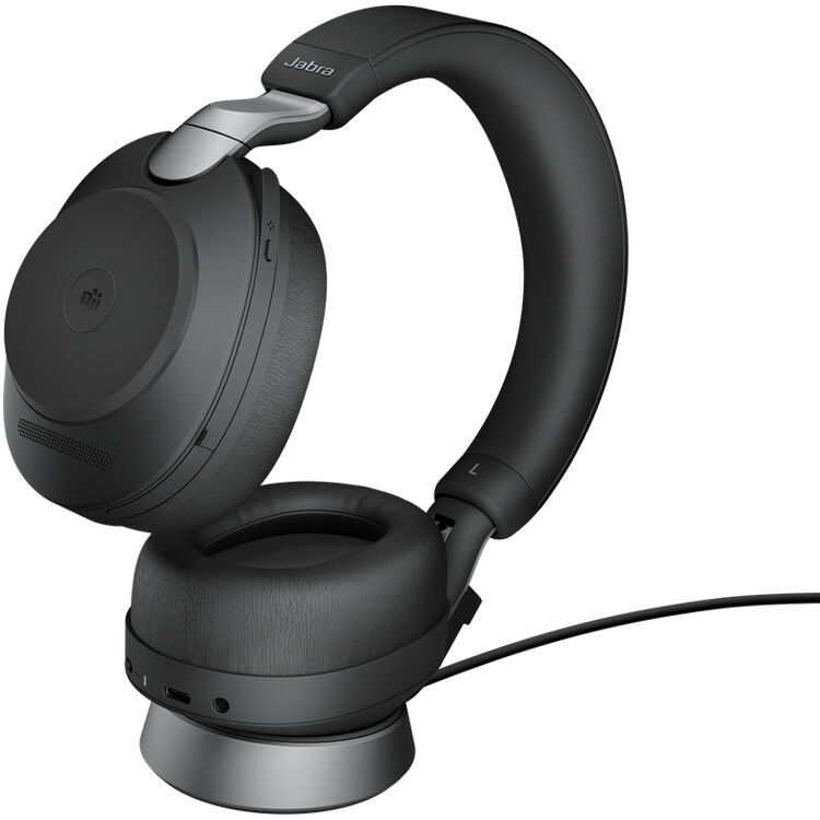 Auriculares inalámbricos Jabra Evolve2 85 Link380C MS con soporte estéreo negro y certificación para Microsoft Teams