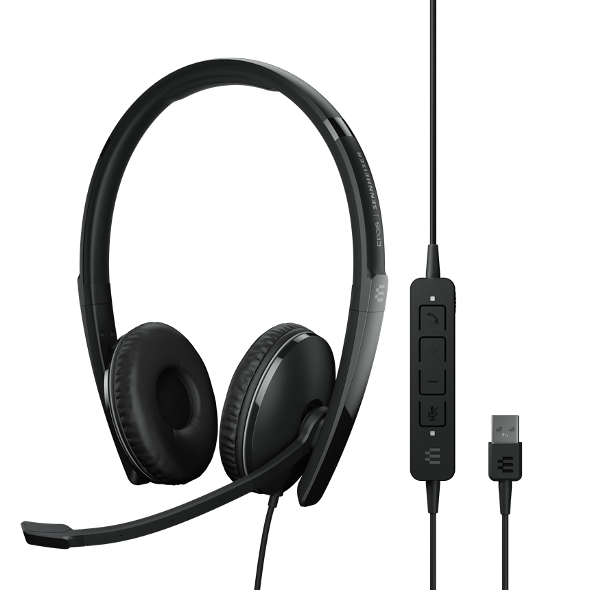 Auriculares supraaurales USB EPOS ADAPT 160T ANC de doble cara con certificación ANC para Microsoft Teams.