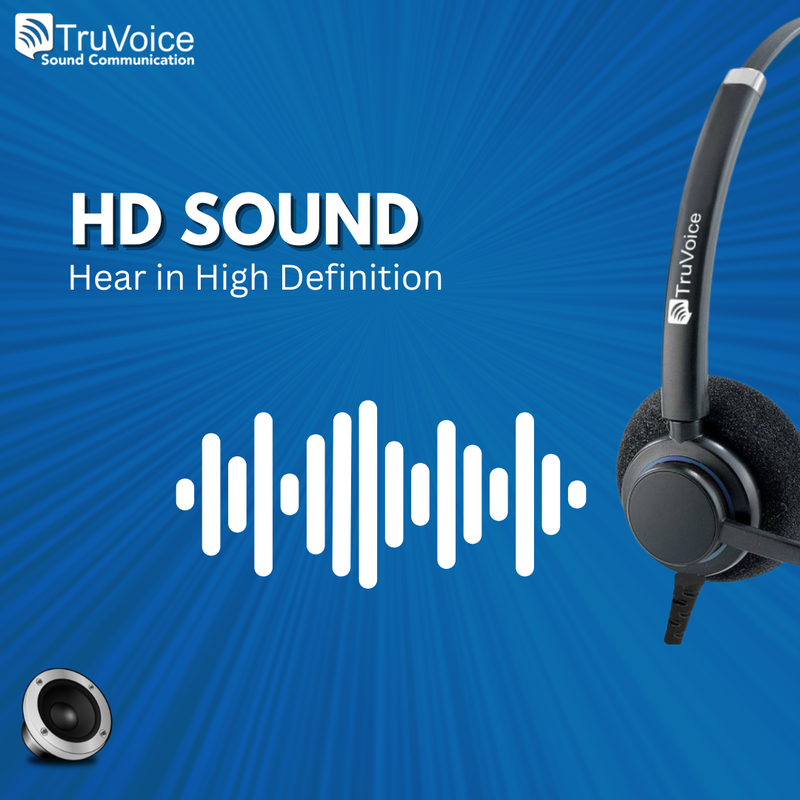 TruVoice HD-150 Professional Wired Headset with Noise Canceling Microphone & HD Speakers - Includes Amplified Adapter Cable Compatible with Avaya 16xx, 96xx and J Series Desk Phones