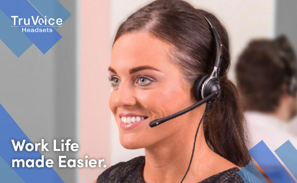 Auriculares dobles con cancelación de ruido TruVoice HD-750 con cable QD para teléfonos digitales Avaya/Nortel.