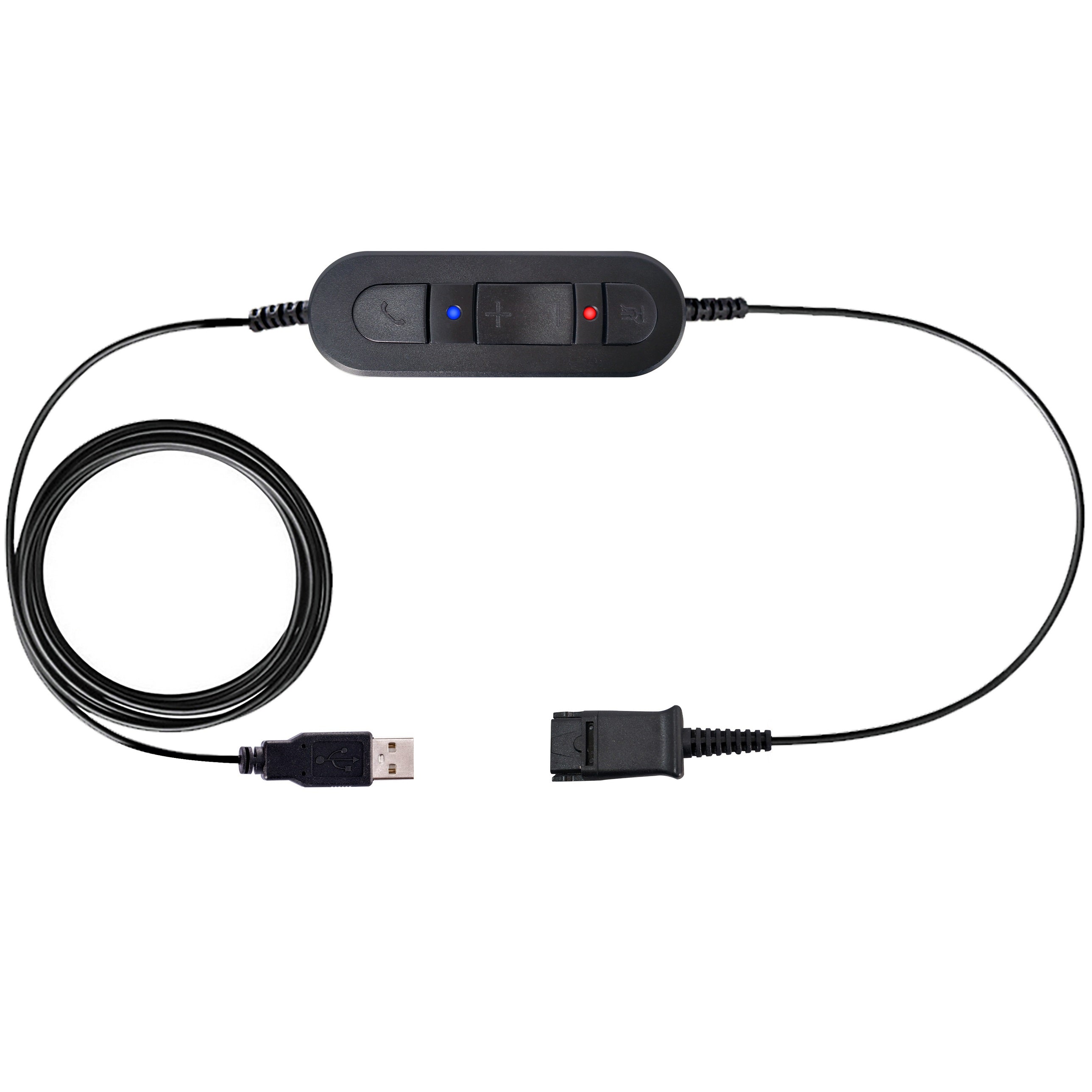 Cable de conexión QD a USB compatible con Plantronics (con control de volumen y silencio)